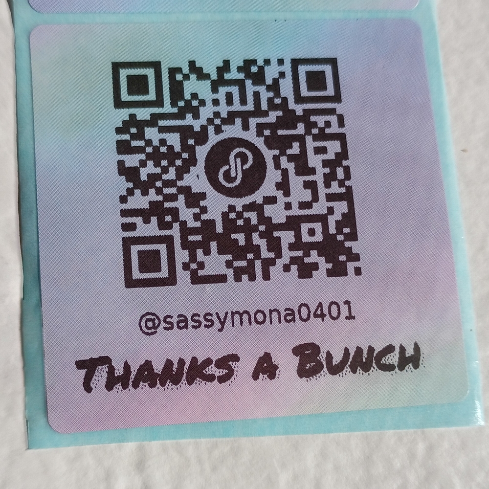 QR Closet Thank You Stickers Pastel Multicolor Custom Handcrafted 50pc